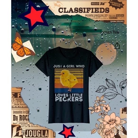 🐣BNWT🐣JUST A GIRL WHO LOVES LITTLE PECKERS🐣PLUS SIZES AVAILABLE🐣SMALL -3XL🐣 - Picture 2 of 3